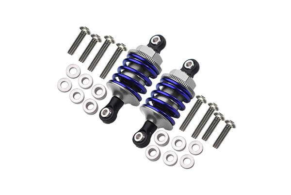 Aluminum Front Or Rear Spring Dampers (47mm) For 1:10 R/C Cars - 1Pr Set Gray Silver - JTeamhobbies
