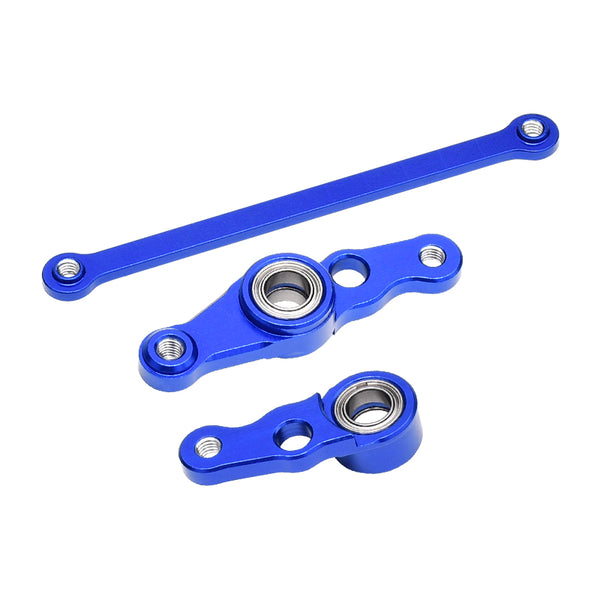 Tamiya DF01 / TA01 / TA02 / M1025 Aluminum Steering Assembly With Bearings - 1 Set Blue