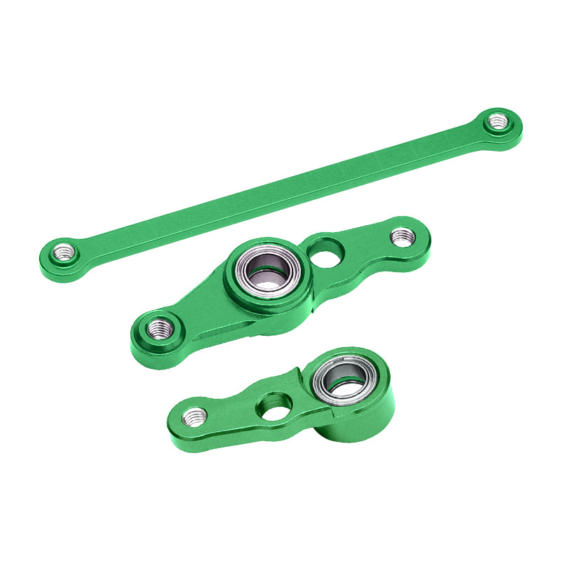 Tamiya DF01 / TA01 / TA02 / M1025 Aluminum Steering Assembly with Bearings - 1 Set Green