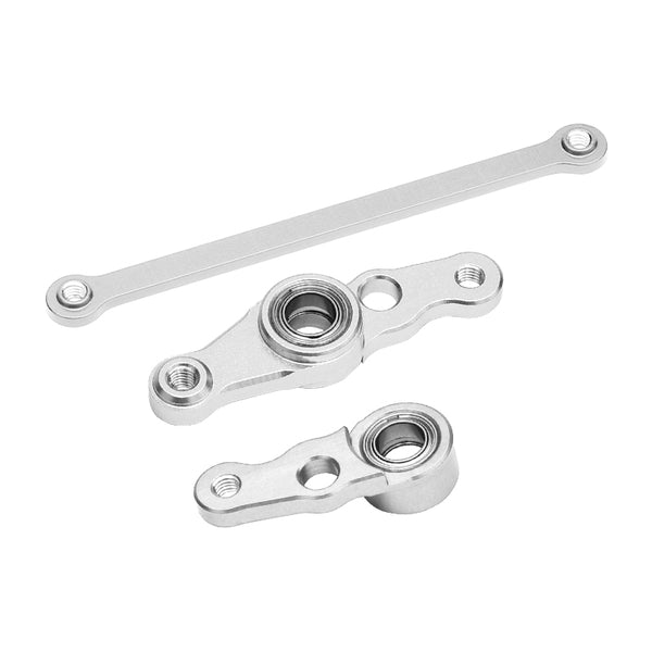 Tamiya DF01 / TA01 / TA02 / M1025 Aluminum Steering Assembly With Bearings - 1 Set Silver