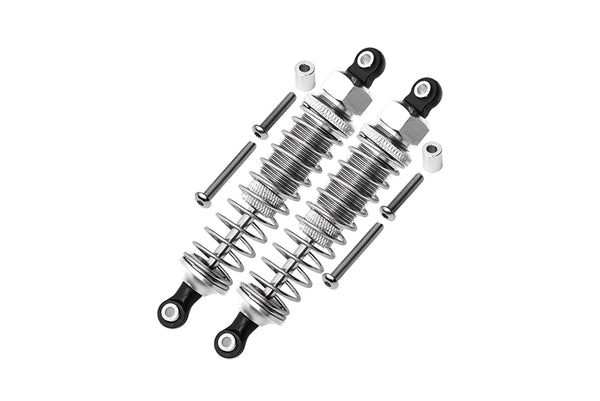 Tamiya DT-03 Aluminum Rear Adjustable Plastic Ball Top 90mm Damper - 1Pr Set Silver - JTeamhobbies