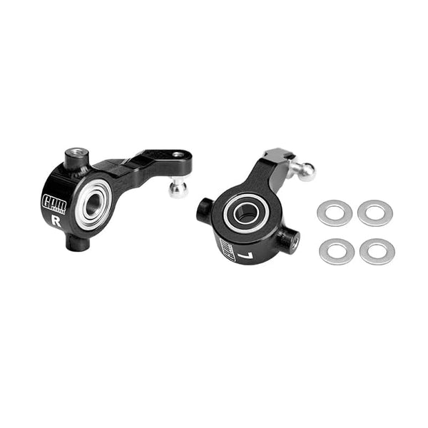 Aluminum 7075-T6 Alloy Front Steering Blocks With Oversize Bearing For Tamiya 1:10 DT-04 R/C Fighter NXGEN-58741 Upgrades - Black