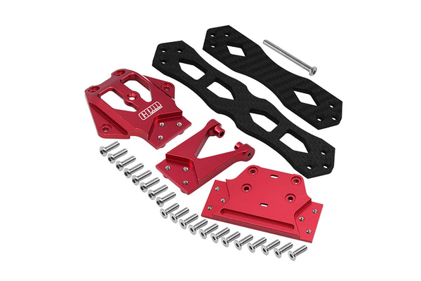 Losi 1/10 Lasernut U4 Tenacity LOS03028 Aluminium Alloy + Carbon Fiber Sub Chassis - 32Pc Set Red - JTeamhobbies