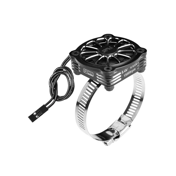 Aluminum 7075-T6 Alloy+316 Stainless Steel 40X40mm RC Cooling Fan Ajustable For 40-56 Series Motor - Black