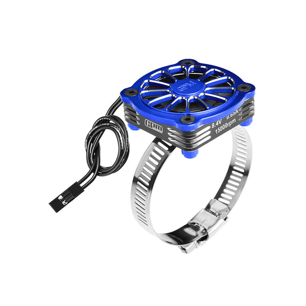 Aluminum 7075-T6 Alloy+316 Stainless Steel 40X40mm RC Cooling Fan Ajustable For 40-56 Series Motor - Blue