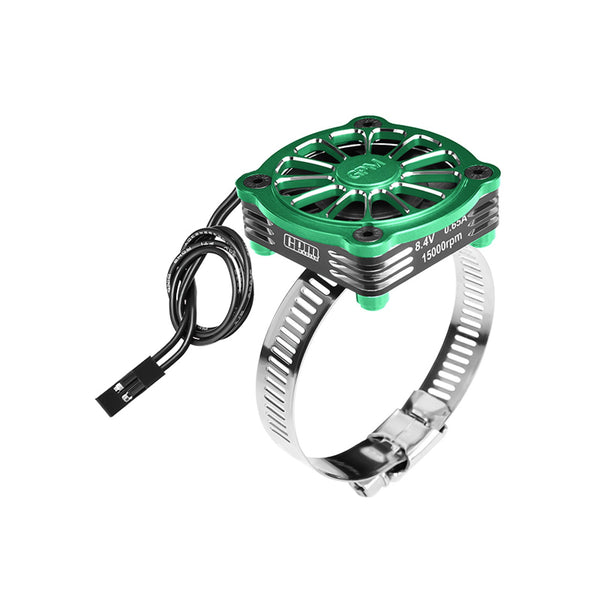 Aluminum 7075-T6 Alloy+316 Stainless Steel 40X40mm RC Cooling Fan Ajustable For 40-56 Series Motor - Green