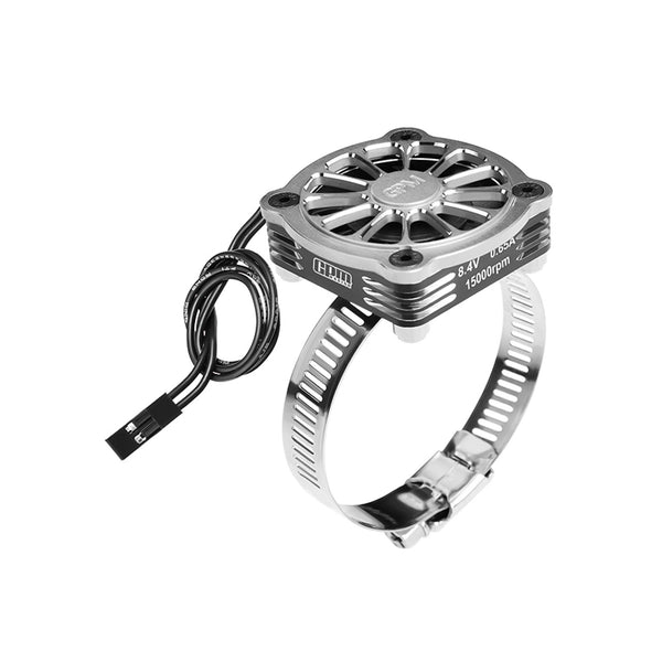 Aluminum 7075-T6 Alloy+316 Stainless Steel 40X40mm RC Cooling Fan Ajustable For 40-56 Series Motor - Silver