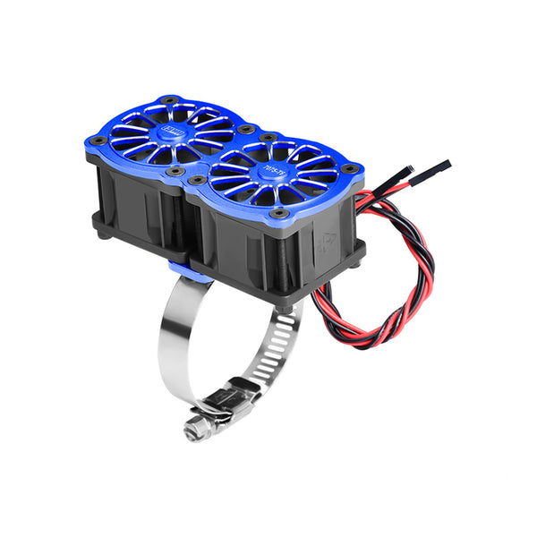 Aluminum 7075-T6 Alloy+316 Stainless Steel Dual 40X28mm Cooling Fan Ajustable For 40-56 Series Motor - Blue