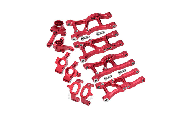 Traxxas Ford GT 4-Tec 2.0 (83056-4) Aluminum Front Lower Arms, Rear Lower Arms, Front+Rear Knuckle Arms, Front C Hubs Combo Packs - 18Pc Set Red