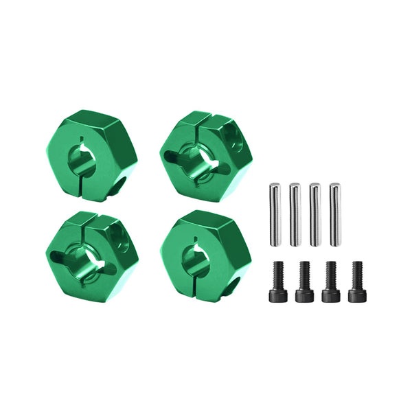 Aluminum 6061-T6 Alloy Front And Rear Clamp Type Wheel Hub 12mm For Vanquish 1/10 H10 Optic Yokohama RTR Sparco RTR Rock Crawler Upgrades - Green