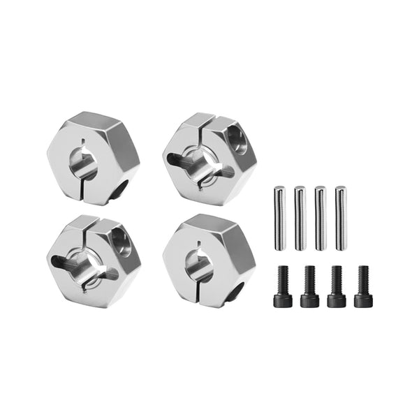 Aluminum 6061-T6 Alloy Front And Rear Clamp Type Wheel Hub 12mm For Vanquish 1/10 H10 Optic Yokohama RTR Sparco RTR Rock Crawler Upgrades - Silver