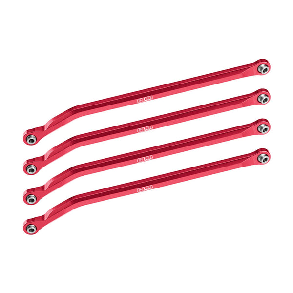 Aluminum 7075-T6 Alloy High-Clearance Lower Link Bar Set For Vanquish 1:10 H10 Optic Kit / Yokohama RTR / Sparco RTR Rock Crawler Upgrades - Red