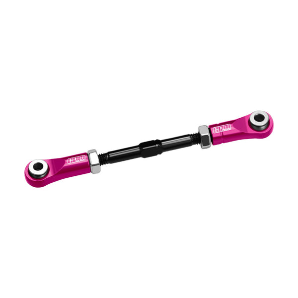 4140 Carbon Steel + Aluminum 7075-T6 Alloy Servo Steering Link for Vanquish 1:10 H10 Optic Kit/Yokohama RTR/Sparco RTR Rock Crawler Upgrades - Pink
