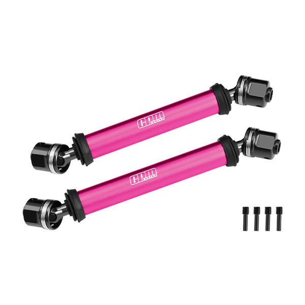 4140 Carbon Steel+Alloy 6061-T6 Center CVD Drive Shaft for Vanquish 1:10 H10 Optic Kit/Yokohama RTR/Sparco RTR Rock Crawler Upgrades - Pink