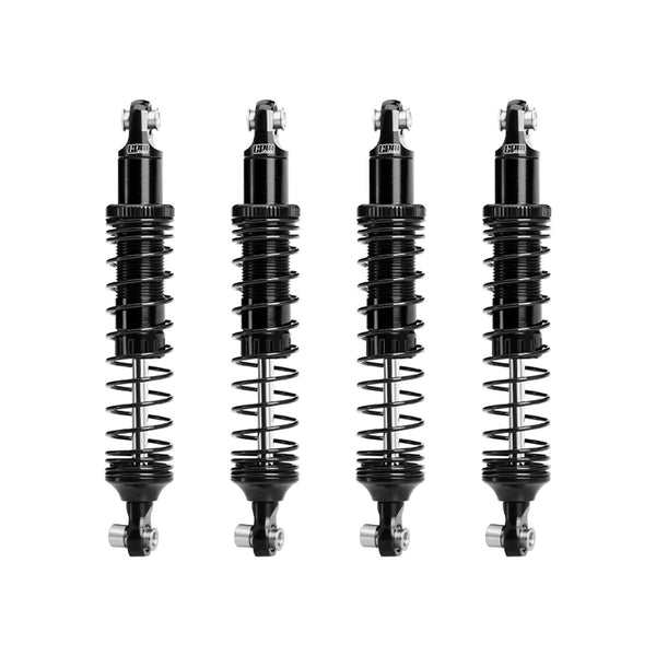 Aluminum 6061-T6 Alloy Front and Rear Adjustable Progressive 89mm Spring Damper Shock Absorber 4Pc Set For Vanquish 1:10 H10 Optic Kit / Yokohama RTR / Sparco RTR Rock Crawler Upgrades - Black