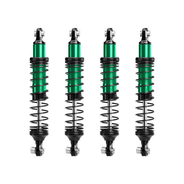 Aluminum 6061-T6 Alloy Front and Rear Adjustable Progressive 89mm Spring Damper Shock Absorber 4Pc Set For Vanquish 1:10 H10 Optic Kit / Yokohama RTR / Sparco RTR Rock Crawler Upgrades - Green
