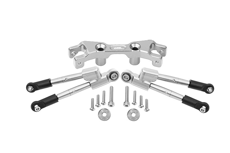 Aluminum Rear Tie Rods With Stabilizer For 1/10 Traxxas HOSS 4X4 VXL 90076-4 - 13Pc Set Silver