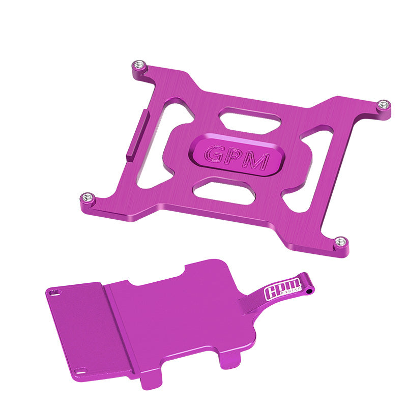 Aluminum 7075 Alloy Battery Holder & Electronics And Receiver Mounting Plate For LOSI 1/24 Micro-B 2WD Buggy RTR-LOS00007 Upgrades - Purple