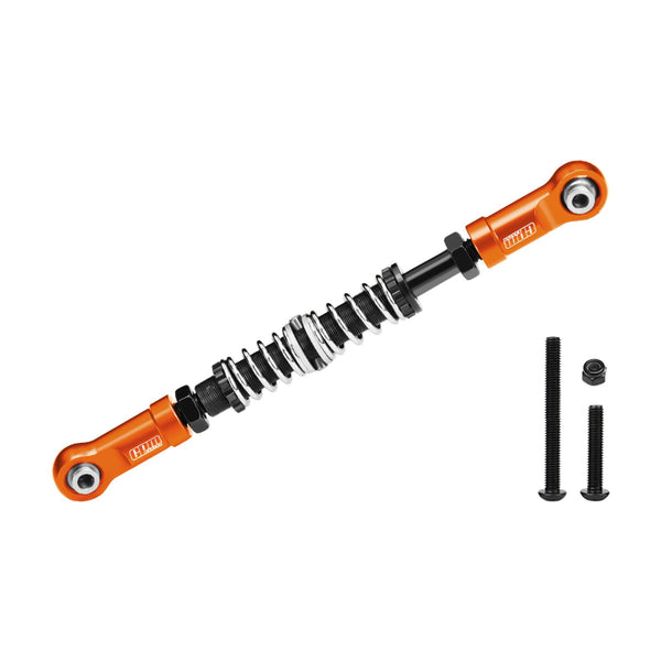 Aluminum 7075-T6 Alloy Servo Steering Link Adjustable Length / Spring Force For Losi 1:8 LMT 1.0 / 2.0 / 1:10 TLR TUNED LMT Monster Truck Upgrades - Orange