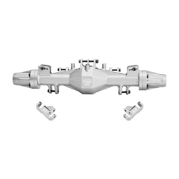 Aluminum 7075-T6 Alloy Quick Release Rear Axle Housing Set For Losi 1:8 LMT 1.0 2.0 / 1:10 TLR Tuned LMT Solid Axle Monster Truck Upgrades - Silver
