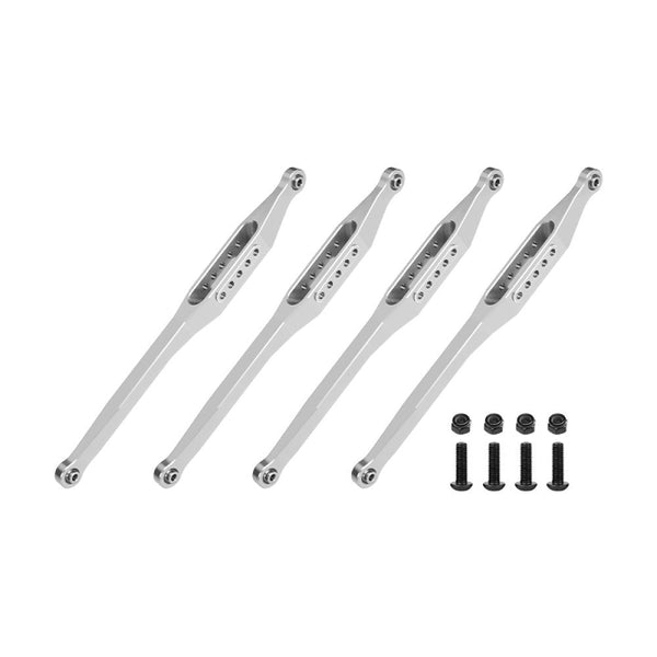 Aluminum 7075-T6 Alloy Lower Link Bar Set For LOSI 1/8 LMT 2.0 Grave Digger 4X4 Solid Axle Brushless Monster Truck-LOS04028 Upgrades - Silver