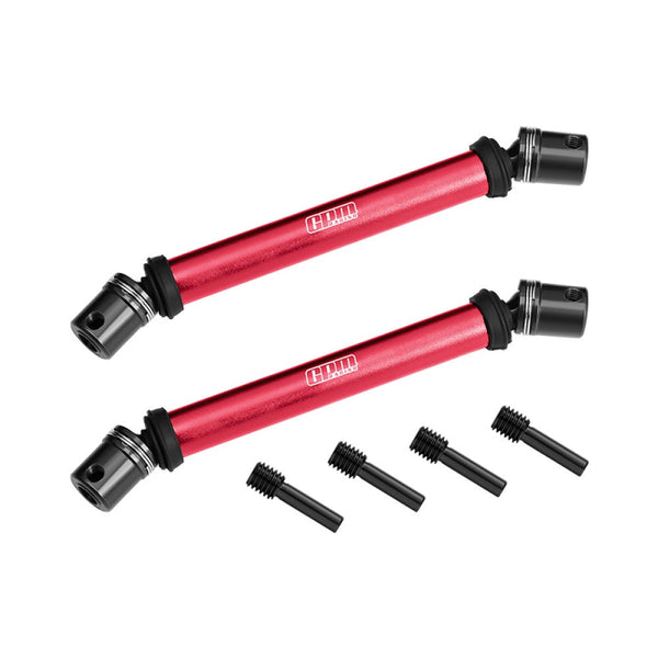 4140 Carbon Steel+Alloy 6061-T6 Front+Rear Universal Center Slider Driveshaft For LOSI 1/8 LMT 2.0 Grave Digger 4X4 Solid Axle Brushless Monster Truck-LOS04028 Upgrades - Red