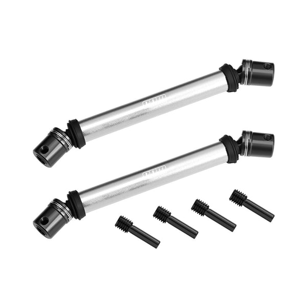 4140 Carbon Steel+Alloy 6061-T6 Front+Rear Universal Center Slider Driveshaft For LOSI 1/8 LMT 2.0 Grave Digger 4X4 Solid Axle Brushless Monster Truck-LOS04028 Upgrades - Silver