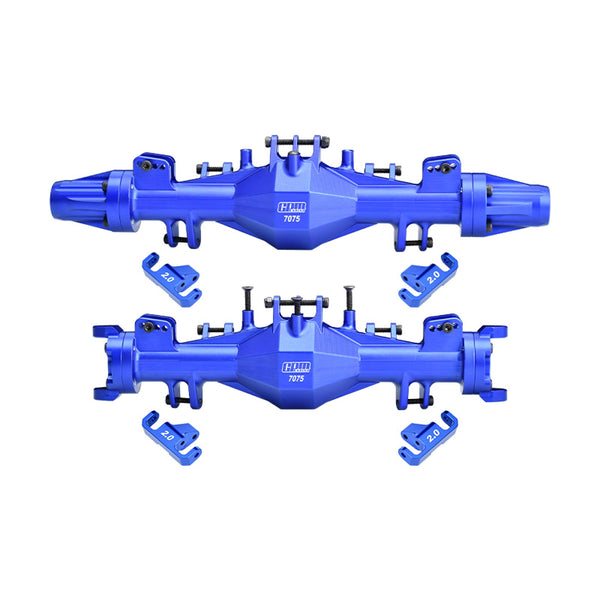 Aluminum 7075-T6 Alloy Quick Release Front & Rear Axle Housing Set For Losi 1:8 LMT 2.0 / 1:10 TLR Tuned LMT Monster Truck Upgrades - Blue