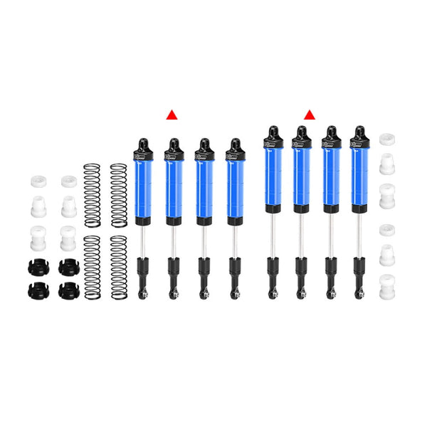Aluminum 6061-T6 Alloy Front & Rear Complete Internal Spring Shock Set 130mm And 134mm For LOSI 1/8 LMT 2.0 Grave Digger 4X4 Monster Truck-LOS04028 Upgrades - Blue