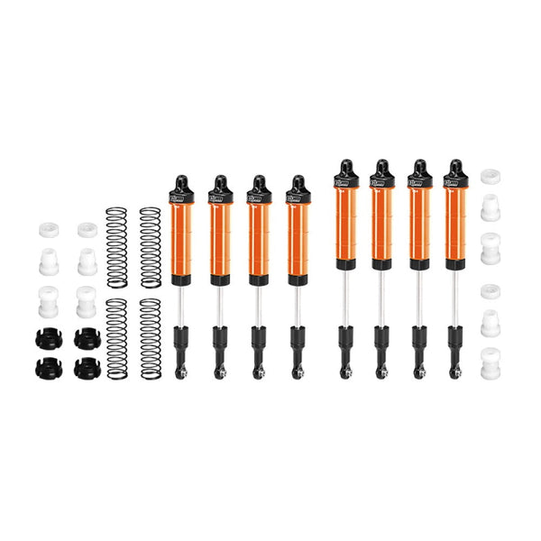 Aluminum 6061-T6 Alloy Front & Rear Complete Internal Spring Shock Set 130mm And 134mm For LOSI 1/8 LMT 2.0 Grave Digger 4X4 Monster Truck-LOS04028 Upgrades - Orange