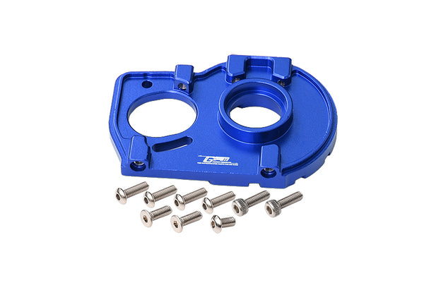 Losi 1:10 Lasernut U4 Tenacity LOS03028 / Tenacity DB Pro LOS03027V2 Upgrade Parts Aluminum Motor Mount Plate With Heat Sink Fins - 10Pc Set Blue
