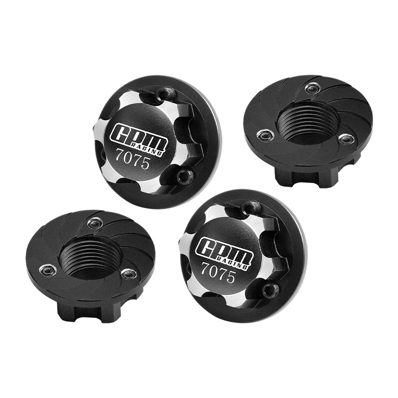 Aluminum 7075 Alloy Wheel Nut 17mm Suitable For LOSI 1/6 8IGHT-X Super Lasernut 4WD Brushless Buggy-LOS04019 & 1/7 1/8 Arrma RC Car Upgrade Parts - Black