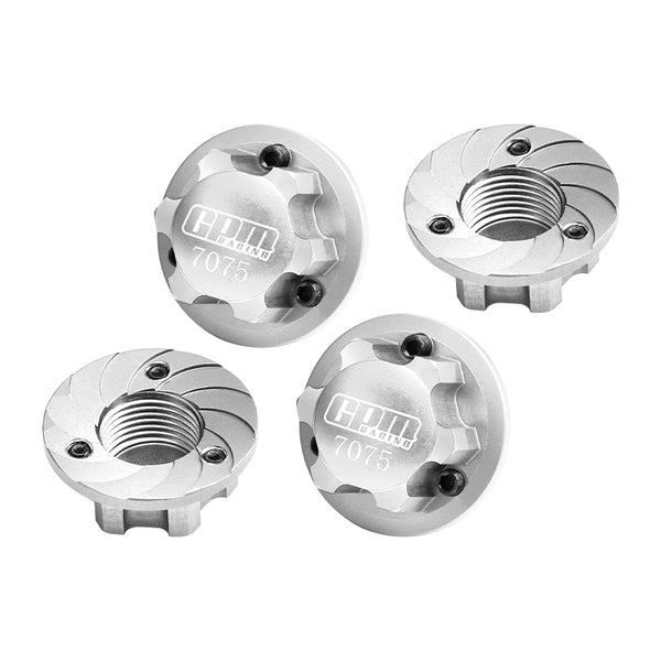 Aluminum 7075 Alloy Wheel Nut 17mm Suitable For LOSI 1/6 8IGHT-X Super Lasernut 4WD Brushless Buggy-LOS04019 & 1/7 1/8 Arrma RC Car Upgrade Parts - Silver