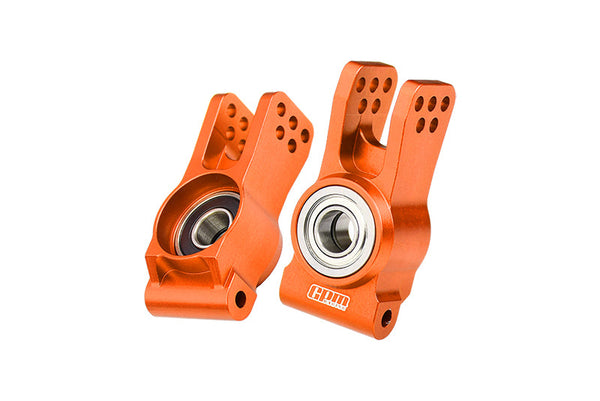 Aluminum 7075 Alloy Rear Hubs (Larger Inner Bearings) For LOSI 1:6 8IGHT-X Super Lasernut Buggy-LOS04019 / 1:8 8IGHT-XE 4WD Buggy-LOS04018 / 1:8 8IGHT-XTE 4WD Truggy-LOS04020 Upgrades - Orange