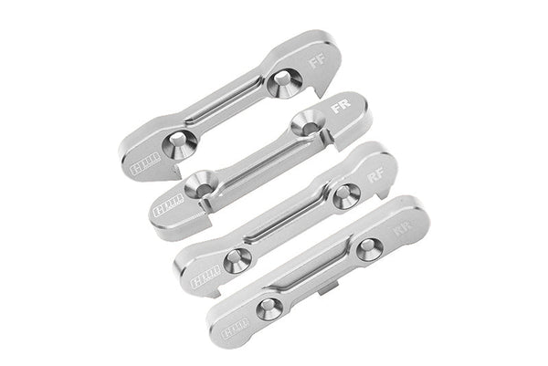 Aluminum 7075 Front & Rear Lower Suspension Mount For LOSI 1/6 8IGHT-X Super Lasernut 4WD Buggy-LOS04019 / 1:8 8IGHT-XE Sensored Buggy-LOS04018 / 8IGHT-XTE Sensored Truggy-LOS04020 Upgrades - Silver
