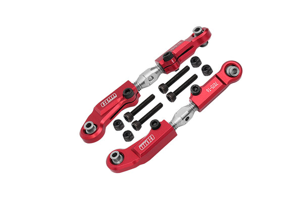 Aluminum 7075-T6 + Stainless Steel Adjustable Front Steering Tie Rod Turnbuckles For Arrma 1:7 LIMITLESS-ARA109011 / LIMITLESS V2-ARA7116V2 / INFRACTION 6S-ARA109001 / INFRACTION V2-ARA7615V2 / 1:8 TYPHON 6S-ARA106046 - Red