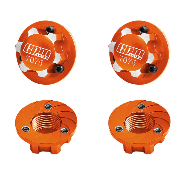 Aluminum 7075 Wheel Lock 17mm For Arrma 1:8 KRATON / NOTORIOUS / OUTCAST / TALION / KRATON EXB / TYPHON / KRATON V5 / NOTORIOUS V5 / 1:7 INFRACTION / FIRETEAM / LIMITLESS V2 / FELONY / MOJAVE - Orange