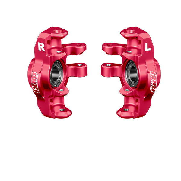Aluminum 7075-T6 Alloy Front Hub / Steering Blocks (Larger Bearings) For Arrma 1/16 Mini Kraton 3S Speed Truck-ARA2508 Upgrades - Red