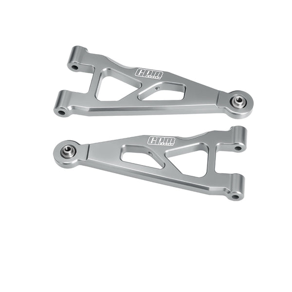 Aluminum 7075-T6 Alloy Front Lower Suspension Arms For Arrma 1/16 Mini Kraton 3S Speed Truck-ARA2508 Upgrades - Silver