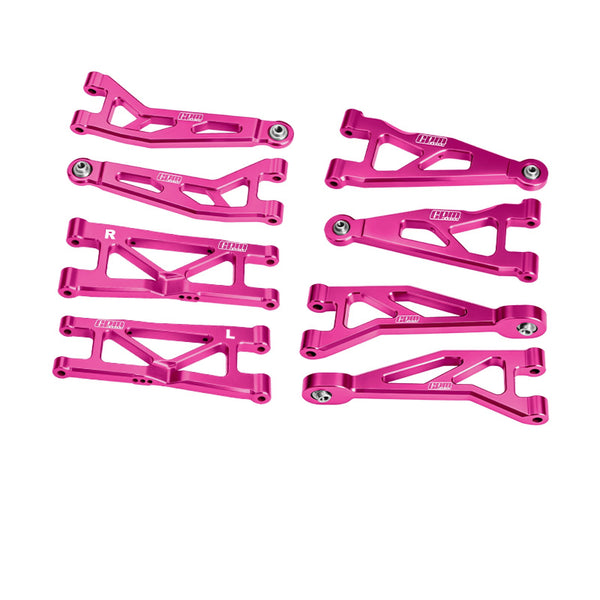 Aluminum 7075-T6 Alloy Front & Rear Suspension Arms Kit For Arrma 1/16 Mini Kraton 3S Speed Truck-ARA2508 Upgrades - Pink