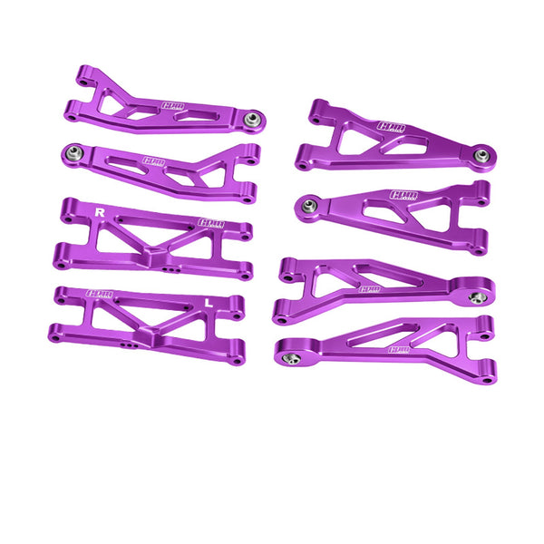 Aluminum 7075-T6 Alloy Front & Rear Suspension Arms Kit For Arrma 1/16 Mini Kraton 3S Speed Truck-ARA2508 Upgrades - Purple