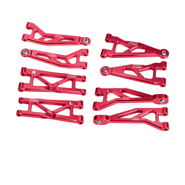 Aluminum 7075-T6 Alloy Front & Rear Suspension Arms Kit For Arrma 1/16 Mini Kraton 3S Speed Truck-ARA2508 Upgrades - Red