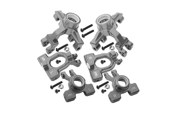 Arrma 1/10 KRATON 4S BLX Aluminum Front C-Hubs + Front & Rear Knuckle Arms - 20Pc Set Gray Silver