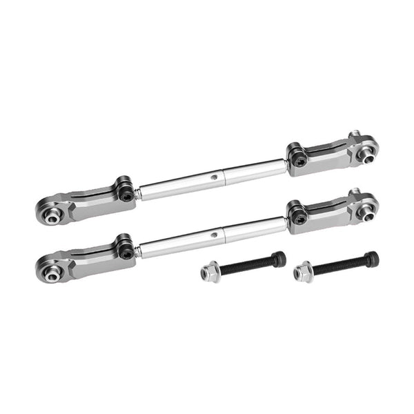 Aluminum Alloy 6061-T6+Stainless Steel Adjustable Rear Upper Arm Tie Rod For Arrma 1:5 KRATON 8S / OUTCAST 8S / KRATON EXB / OUTCAST EXB Upgrade Parts - Gray Silver