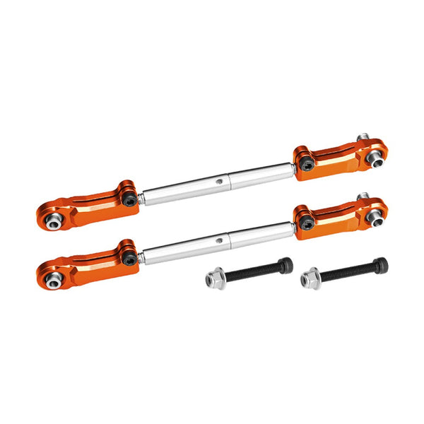 Aluminum Alloy 6061-T6+Stainless Steel Adjustable Rear Upper Arm Tie Rod For Arrma 1:5 KRATON 8S / OUTCAST 8S / KRATON EXB / OUTCAST EXB Upgrade Parts - Orange