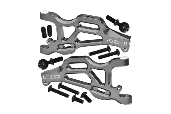 Arrma 1/7 Mojave 6S BLX Aluminum Front Lower Arms - 2Pc Set Gray Silver