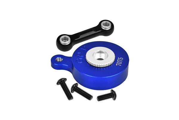 Aluminum 7075 Direct Mount Servo Saver (25T Spline) With Fix Link For Arrma 1:10 VORTEKS / SENTON / BIG ROCK / OUTCAST / GRANITE / KRATON / SENTON / 1:8 MOJAVE / VENDETTA / INFRACTION Upgrades - Blue