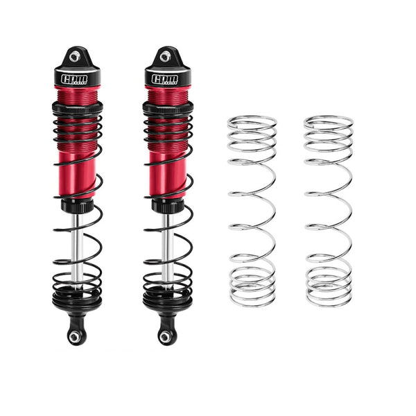 Aluminum 6061-T6 Alloy Progressive Spring Rear Shock 144mm For Arrma 1/8 MOJAVE 4X4 4S BLX Desert Truck RTR-ARA4404 Upgrades - Red