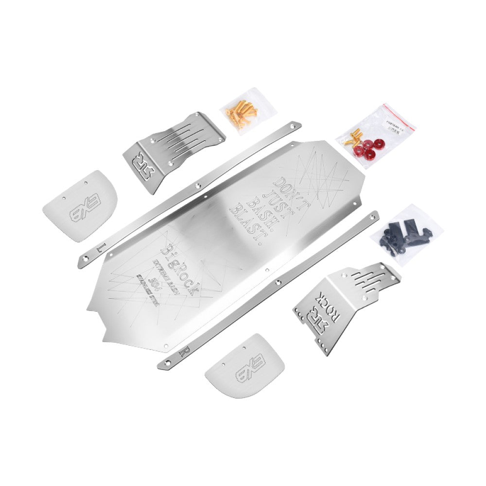 Stainless Steel Chassis Protection Plate (Full Set Of Cutting + Laser Flare) For Arrma 1/7 BIG ROCK 6S 4X4 BLX MONSTER TRUCK-ARA7612 Upgrades