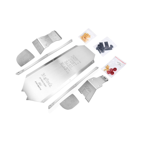 Stainless Steel Chassis Protection Plate Set (Full Set Of Cutting + Laser Engraving) For Arrma 1/7 BIG ROCK 6S 4X4 BLX MONSTER TRUCK-ARA7612 Upgrades